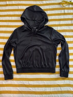 Black Silky Pullover Hoodie